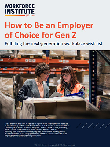 A report from The Workforce Institute at Kronos: How to Be an Employer of Choice for Gen Z - Fulfilling the next-generation workplace wish list (Graphic: Business Wire)