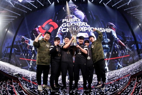 Gen.G Celebrates Victory at the PUBG Global Championship 2019 at the Oakland Arena (Photo: Business Wire)