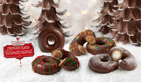Three doughnuts inspired by the ‘Magic of the North Pole’ kick off month-long holiday festivities, including a chocolate takeover in shops Dec. 6 through 8 (Photo: Business Wire)