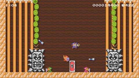 Using his arrows, Link can shoot far off switches that Mario would normally not be able to hit. (Photo: Business Wire)