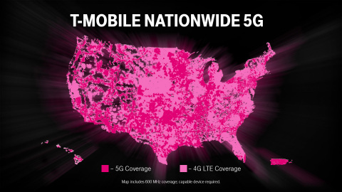 T-Mobile 5G: It’s On! America’s First Nationwide 5G Network Is Here. (Graphic: Business Wire)