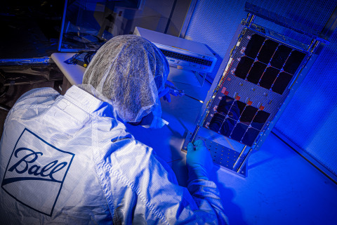 A Ball Aerospace engineer makes final checks on the CIRiS CubeSat. Image courtesy of Ball Aerospace
