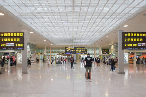 Inside the terminal of the Barcelona airport. (Photo: Business Wire)