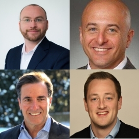 New STEALTHbits management hires, clockwise from top left: Gerrit Lansing, Field CTO; Ralph Martino, Vice President of Product Strategy-Data Access Governance (DAG); Adam Laub, Chief Marketing Officer; and Mike Vick, Vice President of Sales.  (Photo: Business Wire)