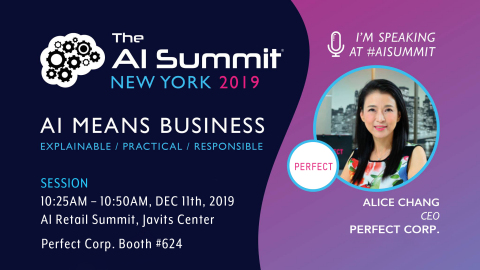 Perfect Corp. founder and CEO, Alice Chang, will showcase the personalized recommendations necessary for a successful consumer-centric strategy via YouCam Makeup’s AI & AR technology. (Graphic: Business Wire)