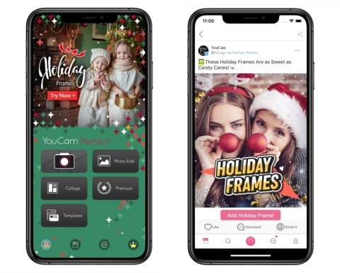 Perfect Corp.’s photo editing app, YouCam Perfect, debuts exclusive holiday content to dress up your photos all season long. (Photo: Business Wire)