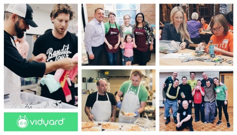 Vidyard’s Community Engagement Program donates more of what matters most: time, talent and treasure. With more than 2000+ volunteer hours contributed, 2070 community meals served, and 15 local charities supported in 2019, Vidyard continues to act upon its community engagement initiatives building a strong “give back” strategy that inspires others. (Photo: Business Wire)