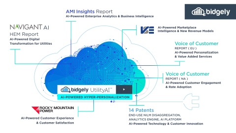 As the energy industry’s only artificial intelligence (AI) platform for hyper-personalization, Bidgely has developed the world’s most accurate and actionable customer energy insights based on actual energy habits that are continuously improved and personalized with each interaction. (Graphic: Business Wire)