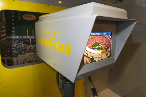 The new interactive exhibit space at the Chick-Fil-A College Football Hall of Fame features actual blimp artifacts, including an original broadcast window, video footage from some of the sport’s most exciting matchups, and more. (Todd Kirkland/AP Images for Goodyear)
