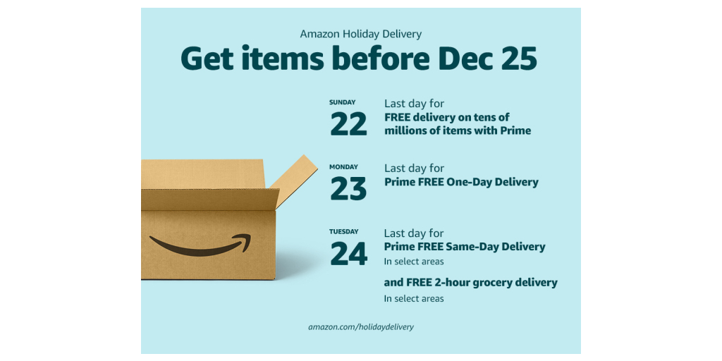Prime Members Can Shop Millions of Items with Fast and Free Delivery  Until Christmas Eve
