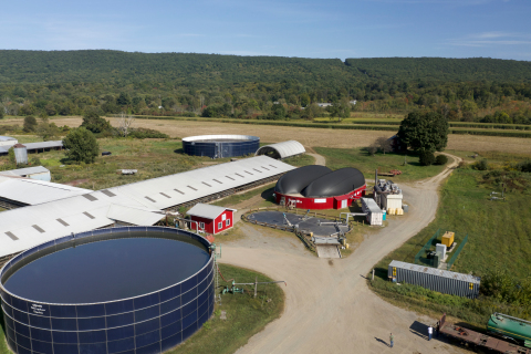 A Vanguard Renewables Farm Powered anaerobic digester at a farm in Deerfield, Mass. Vanguard will build and operate dairy-based digesters as part of a strategic partnership with Dominion Energy. (Photo: Business Wire)
