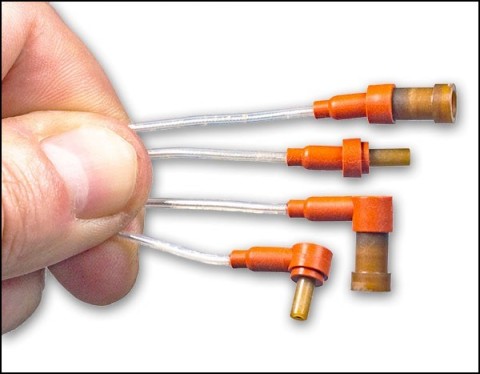 Sample versions of the new Ruggedized PeeWee cable assembly, or "PWR," from Teledyne Reynolds. (Photo: Business Wire)