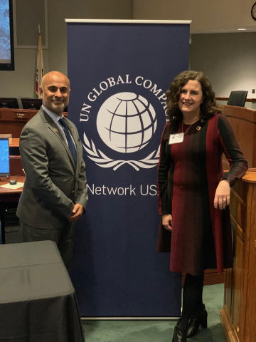 Deborah Gibbins, COO at Mary Kay with Sanjeev Khagram, Director General and Dean, Thunderbird School of Global Management, Arizona State University (Photo: Mary Kay Inc.)