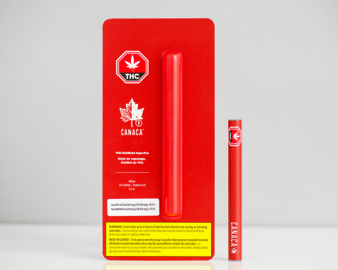 Canaca is introducing an all-in-one vape pen and vape cartridge containing pure cannabis THC distillate with no additional additives or flavours. (Photo: Business Wire)