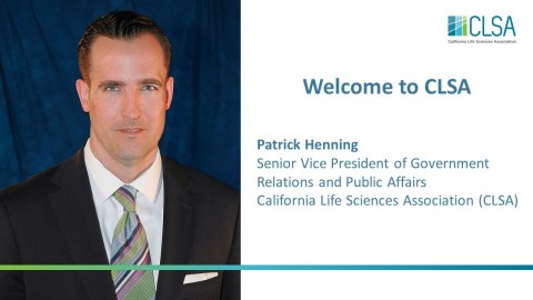 California Life Sciences Association Hires Patrick Henning as Senior Vice President of Government Relations and Public Affairs (Graphic: Business Wire)