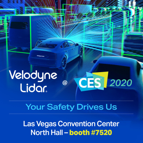 Velodyne Lidar, Inc. will showcase its smart, powerful lidar sensor technology at CES 2020 in the Las Vegas Convention Center North Hall – booth #7520. (Photo: Velodyne Lidar)