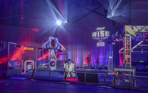 Today at Southern New Hampshire University in Manchester, N.H., FIRST unveiled the game field for INFINITE RECHARGE, a new robotics game part of the FIRST RISE, powered by Star Wars: Force for Change, season. (Photo: Business Wire)
