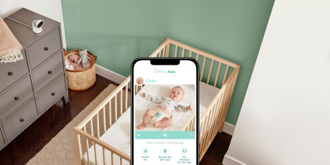 The Lumi by Pampers™ all-in-one Connected Baby Care System uniquely combines a smart HD video monitor with an activity sensor and brings the information together in an easy-to-use app. (Photo: Business Wire)
