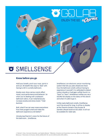 SmellSense is an electronic sensor monitoring system that lets you plan ahead and check how the bathroom smells without having to experience it yourself.(Graphic: Business Wire)