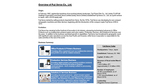 Overview of Fuji Xerox Co., Ltd.