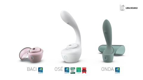 Baci and Onda are being unveiled at CES 2020 as the latest entries in Lora DiCarlo's award-winning Osé family of microrobotic pleasure devices. (Graphic: Business Wire)