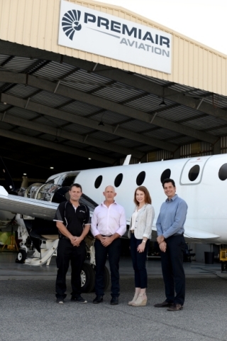 Textron Aviation and Premiair Aviation Maintenance leaders celebrate the acquisition of the Australian service provider. The Premiair team joins Textron Aviation’s Global Customer Support organization, led by Kriya Shortt. Left to Right: Premiair Engineering Manager Andrew Ross, Premiair Managing Director Paul Montauban, Textron Aviation Senior Vice President of Global Customer Support Kriya Shortt, Textron Aviation Vice President and General Manager of APAC Service Gabriel Massey (Photo: Business Wire)