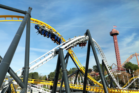 The new West Coast Racers features 14 track crossovers as trains race against each other at Six Flags Magic Mountain in Los Angeles, CA (Photo: Business Wire)