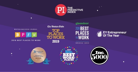 The Predictive Index Named a Best Place to Work by The Boston Globe, Inc., BBJ, and Glassdoor; a Product Innovator by Brandon Hall Group; and a Fastest-Growing Company on the Inc. 5000 List (Graphic: Business Wire)