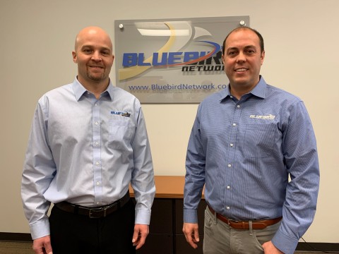 Doug Zerr (pictured left) and Elliott Gillespie of Bluebird Network (Photo: Business Wire)
