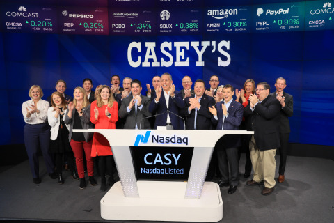 Casey's General Stores (NASDAQ:CASY) rings the opening bell at NASDAQ. (Photo: Business Wire)