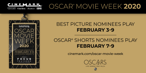 original Passes On Sale Now for Cinemark’s Annual Oscar® Movie Week Festival (Graphic: Business Wire)