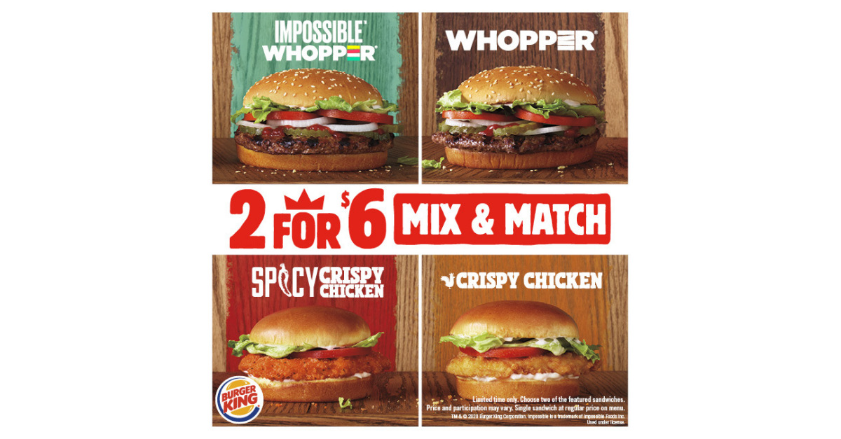 Burger King® Adds the Impossible™ WHOPPER® to the 2 for $6 Lineup