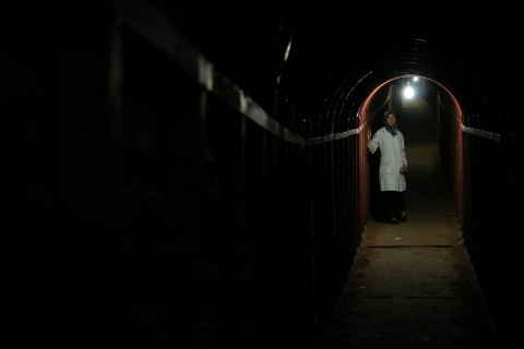 Al Ghouta, Syria - Dr. Amani in the underground tunnels. (Photo credit: National Geographic)