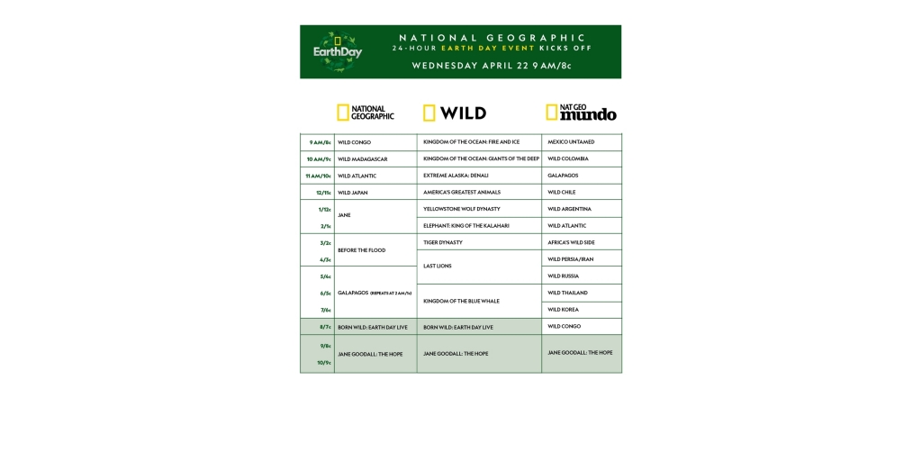 National Geographic Celebrates The 50th Anniversary Of Earth Day With Two World Premiere Specials Born Wild Earth Day Live And Jane Goodall The Hope Business Wire