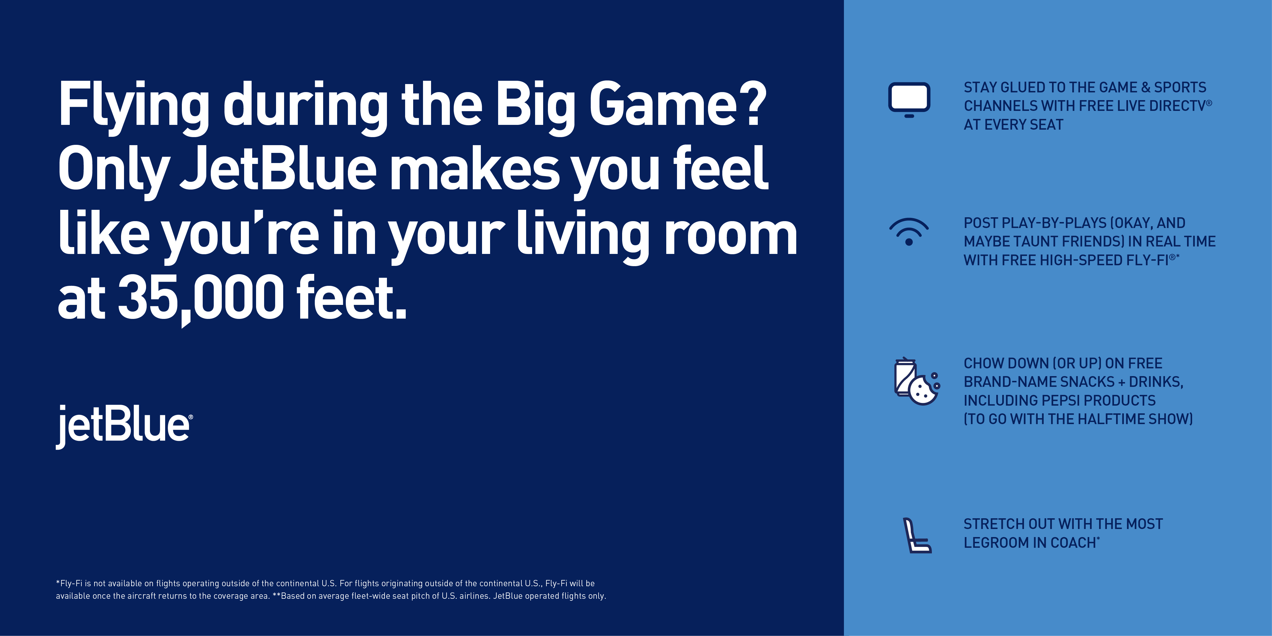 JetBlue Touches Down for the Big Game With Extra Flights in the Airline