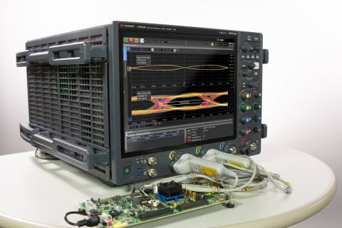 Ultra-low noise UXR0204A Real-time Oscilloscope for Transmitter Test, debug and Receiver stressed-eye calibration (Photo: Business Wire)
