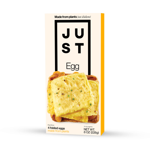 The new folded JUST Egg: a plant-based, protein-packed product, coming soon to the freezer section of U.S. grocery stores. (Photo: Business Wire)