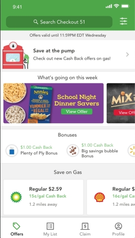 Checkout 51, one of North America's leading Cash Back Apps, will now offer cash back on gas across 42 states, starting today. (Graphic: Business Wire)