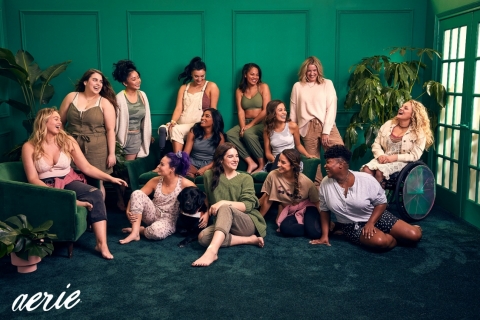 Aerie introduces Ali Stroker, Beanie Feldstein, Dre Thomas, Hari Nef, Keiana Cavé, Lana Condor, Manuela Barón and Tiff McFierce, alongside current Role Models Aly Raisman, Brenna Huckaby, Iskra, Jenna Kutcher and Molly Burke, in its #AerieREAL Role Model Spring '20 campaign. Photo Credit: Aerie / Andrew Buda