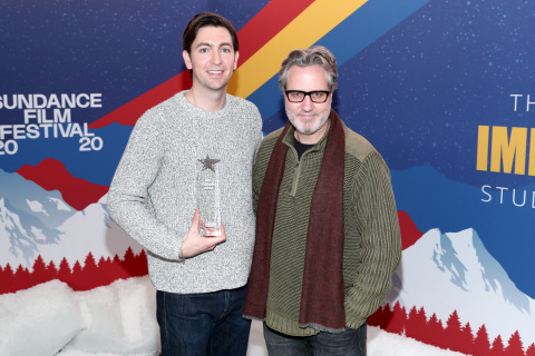 Head of IMDbPro Matt Kumin presents the IMDb STARmeter Award to Nicholas Braun at The IMDb Studio at Acura Festival Village on Saturday, January 25, 2020 in Park City, Utah (Photo by Rich Polk/Getty Images for IMDb)