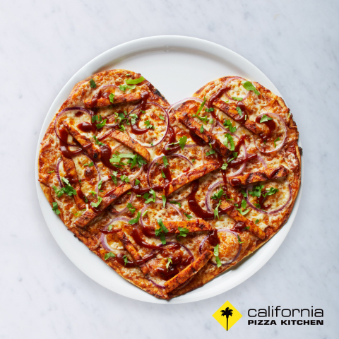Heart-shaped pizzas are available at California Pizza Kitchen Feb. 11-16. Guests can order any pizza variety on the special crispy thin crust. (Photo: Business Wire)