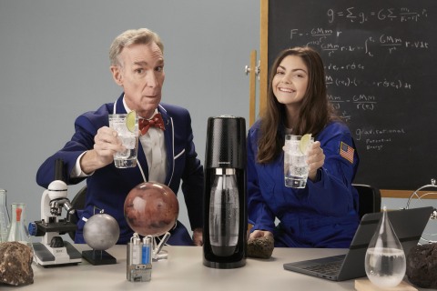 Bill Nye and Alyssa Carson on set with SodaStream (Photo: Business Wire)