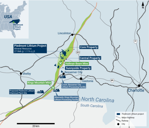 Figure 1: Piedmont Lithium Project located within the TSB (Photo: Business Wire)