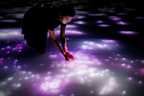 thumbnail teamLab, Drawing on the Water Surface Created by the Dance of Koi and People - Infinity, 2016-2018, Interactive Digital Installation, Endless, Sound: Hideaki Takahashi ©teamLab (Photo: Business Wire)