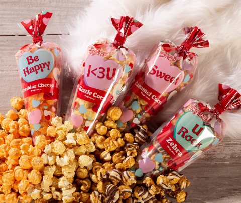 Valentine Hearts popcorn Mini Cones are the perfect go-to Valentine’s Day gift, whether you are hosting a Valentine's party or handing them out to schoolmates or to co-workers. (Photo: Business Wire)