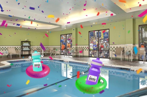 thumbnail Towels are provided at the heated indoor pool.