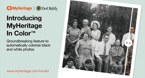 MyHeritage introduceert baanbrekende functie om zwart-witfoto's automatisch in te kleuren (Photo: Business Wire)