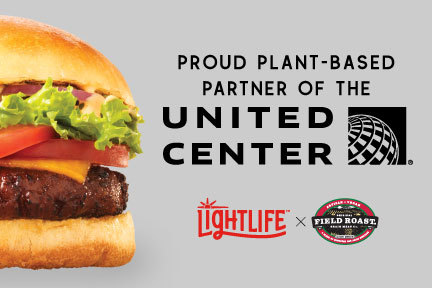 Lightlife® Burger and Field Roast Frankfurter now available at concessions and on in-suite menus at all Chicago Blackhawks and Chicago Bulls games, in addition to concerts and other events at the United Center. (Graphic: Business Wire)