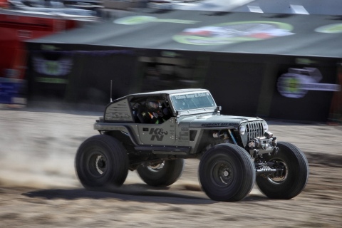 Rockstar Garage built 1983 CJ, GRDLOC, races through the qualifying course at the 2020 King of the Hammers. (Photo: Business Wire)