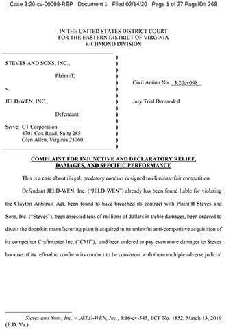 original New Steves Antitrust Suit